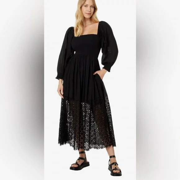 free people long sleeve midi dress Free People Women's Jaymes Floral Print Long Sleeve Midi Dress